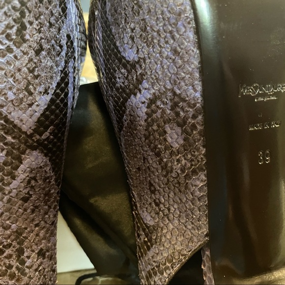 YSL Saint Laurent Tribtoo snakeskin Slingback Boa Exotico FCTUTU Pumps Purple 39 - Picture 14 of 16